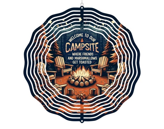 Campfire Wind Spinner, Campfire Cooking, Summer Decor, Friends Gift