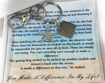 Make a difference thank you gift-teacher gift coach gift gift for teacher keychain