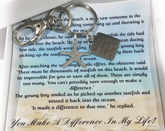 Starfish Keychain - Teacher, Coach Thank You Gift