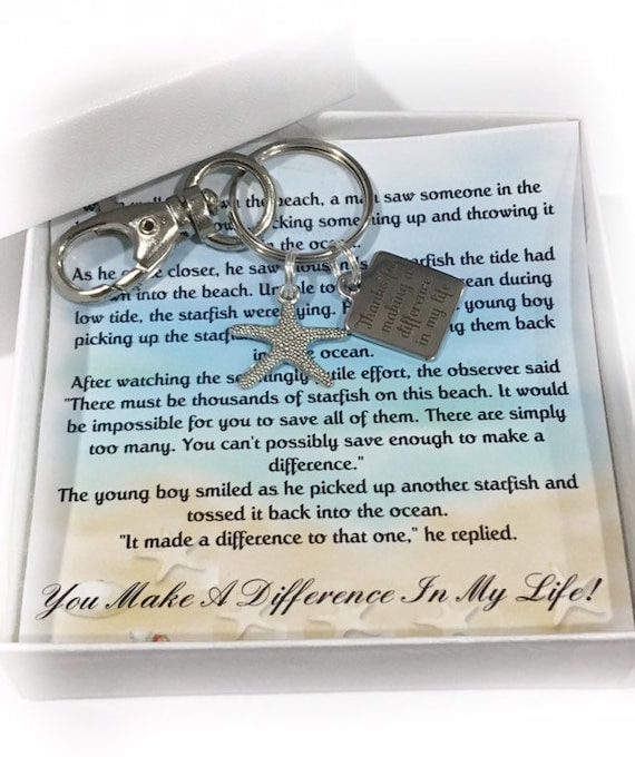 Make a difference thank you gift-teacher gift coach gift gift for teacher keychain