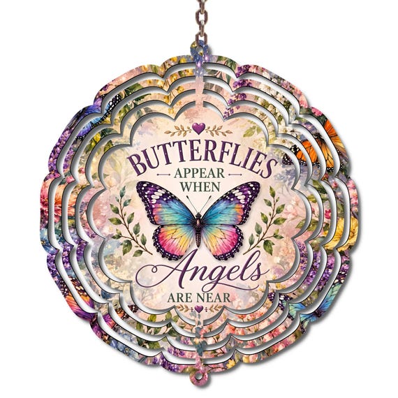 Butterfly Wind Spinner | Butterflies Appear When Angels Are Near | Memorial Garden Decor | Sympathy Gift | Remembrance Gift