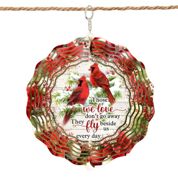 Memorial Gift, Wind Spinner, Cardinal Memorial, Christmas, Friend Gift