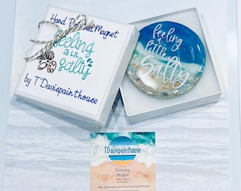 Feeling Salty Ocean Magnet - Hand-Painted  Resin Beach Home Decor