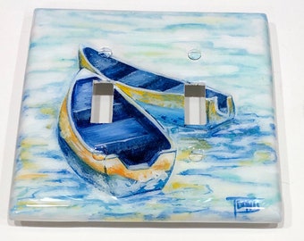 COLORFUL BOATS ON THE LAKE LIGHT SWITCH OUTLET WALL PLATE COVERS ROOM HOME DECOR COLORFUL BOATS ON THE LAKE LIGHT SWITCH OUTLET WALL PLATE COVERS ROOM HOME DECOR