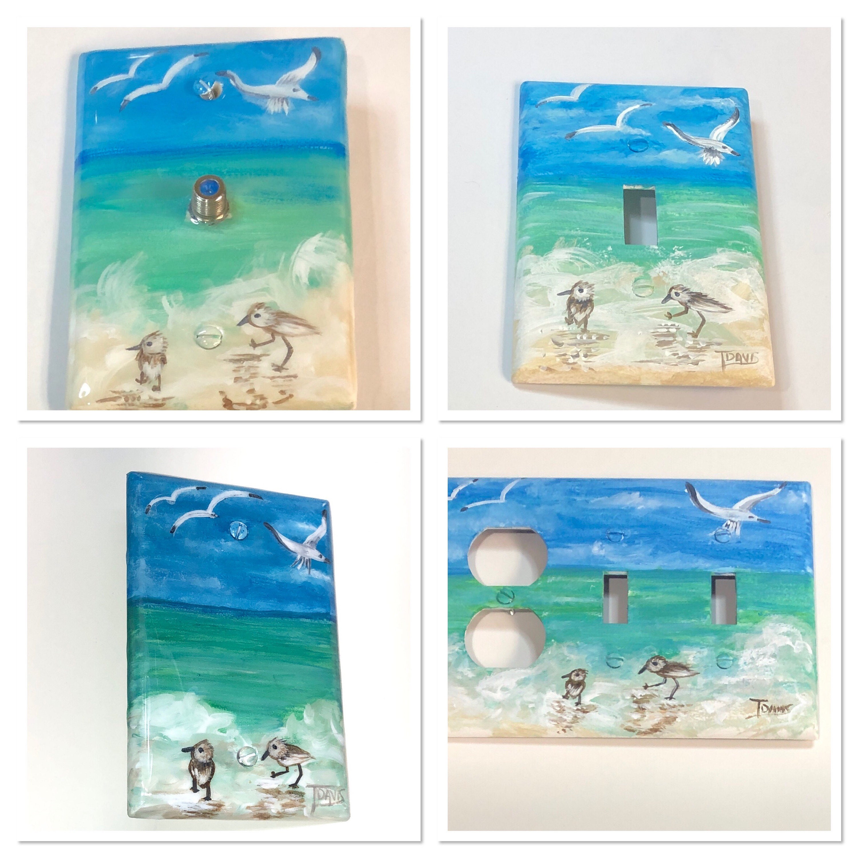 Coquillages OCEAN PLAGE DE SABLE-Graphiques Art Toggle/rocker/GFCI/Outlet Plaque Murale 