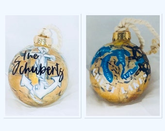 Nautical Ornament,Hand Painted Great Lakes Map Tree Ornament, Personalized Boater Gift, Gift for Home, Great Lakes Art, Made to Order