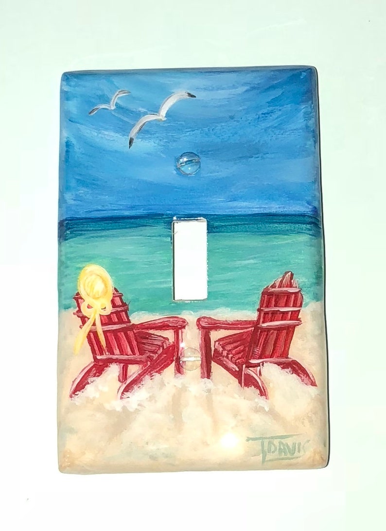 Hand Painted Light Switch Plate Wall Covers Double Toggle Red Etsy