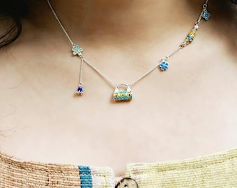 MFEO Sommarkollektion - 990 Silver Blomsterhalsband