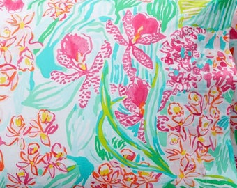 Cotton Poplin Fabric: Colorful Floral Print LilyP