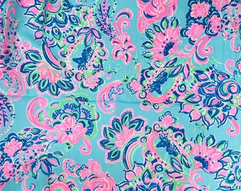 New! paisley animal cotton poplin print.   LP preppy