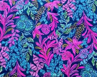 New! Colorful Floral Fantasy cotton poplin print.  LP #007 preppy rare