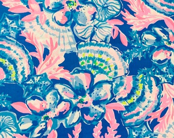 New! Colorful Seaside Fantasy print. # 007 LP cotton poplin rare