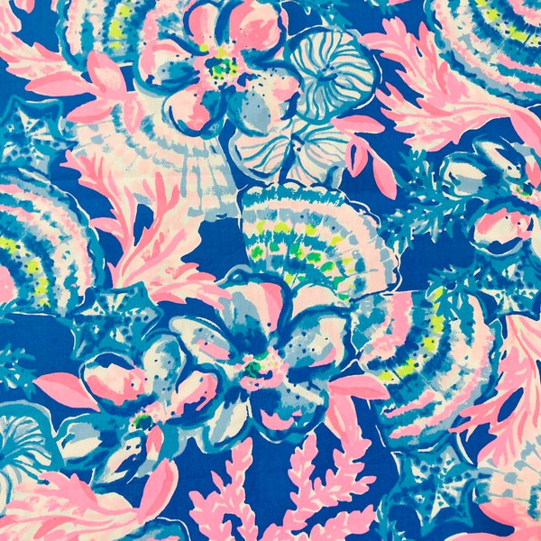 New! Colorful Seaside Fantasy print. # 007 LP cotton poplin rare  Lilly P