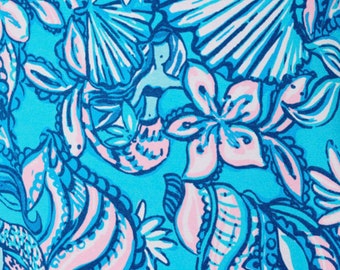 New! Sea life knit print in blues LP 9 x 18 or 18 x 18 inches rare