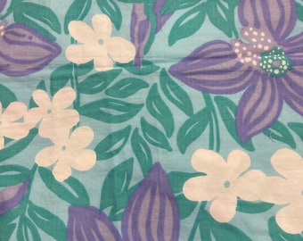 Cotton poplin Purple Orchids print. LP#007 cotton rare