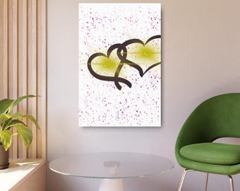 Soulmates Abstract Print – Romantic Couple Wall Art, Anniversary Gift Poster