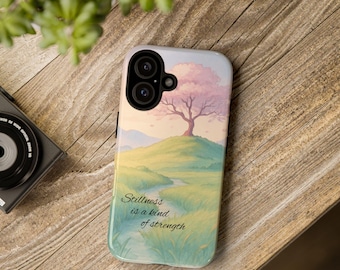 Minimalist iPhone Case – Quiet Bloom Design | “Quiet is Strength” | | Calm Confidence Gift