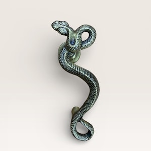 Vintage Antik Messing Schlange Türklopfer | Handgefertigte Gothic Wohn Dekoration