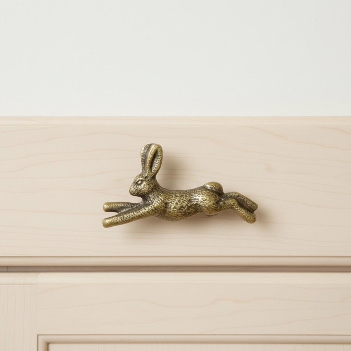 Drawer Lack Rabbit Set of 6 Metal Running Rabbit Drawer Knob Decorative Hardware - Etsy