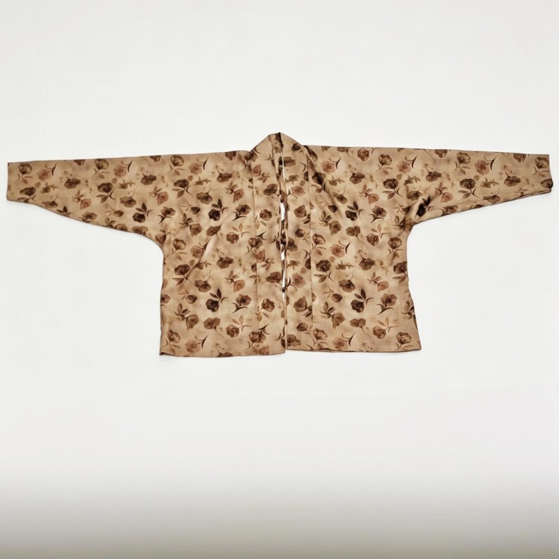Vintage Floral Leinen Tencel Cardigan, lose Flugzeug Ärmelabdeckung Bild 5