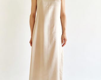 Custom 100% Mulberry Silk Slip Dress, Matte Silky Square Neck Midi Inner Dress