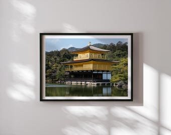 金閣寺 版画 風景 金閣寺金閣版画 京都の禅庭園 日本の風景画 - 日本