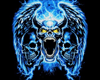 Gothic Skulls PNG Design: DTF/DTG Print-Ready (Digital Download), Dtf design