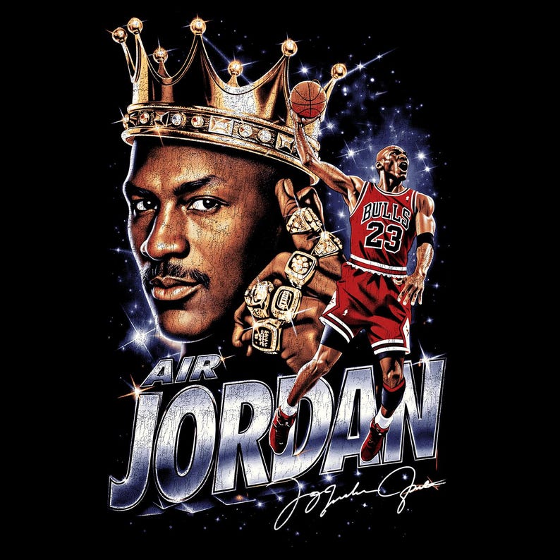 Michael Jordan Halvton PNG-design: DTF/DTG utskriftsklar (digital nedladdning) bild 1