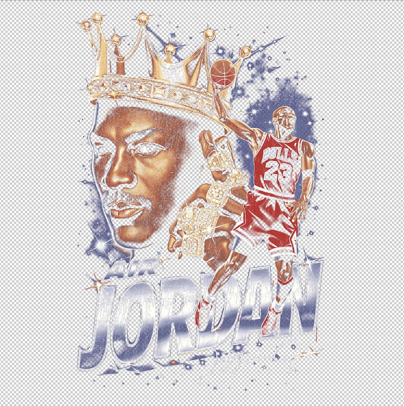Michael Jordan Halvton PNG-design: DTF/DTG utskriftsklar (digital nedladdning) bild 4