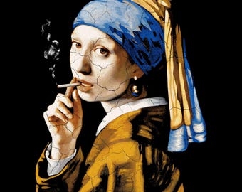 Girl with a smoke Design: DTF/DTG Print-Ready (Digital Download), Dtf design