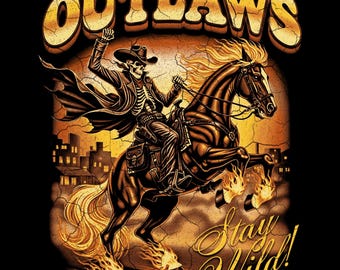 Outlaws Halftone PNG - DTF DTG Design (Digital Download)