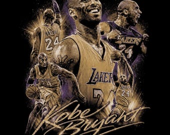 Kobe Bryant Halvton PNG-design: DTF/DTG Utskriftsklar (Digital Nedladdning)