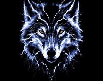 Lobo solitario en formato PNG de semitono, diseño DTF de ropa urbana (descarga digital)