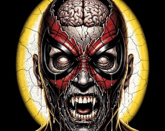 Zombie Superhero Halftone PNG, DTF/DTG Print (Digital Download)