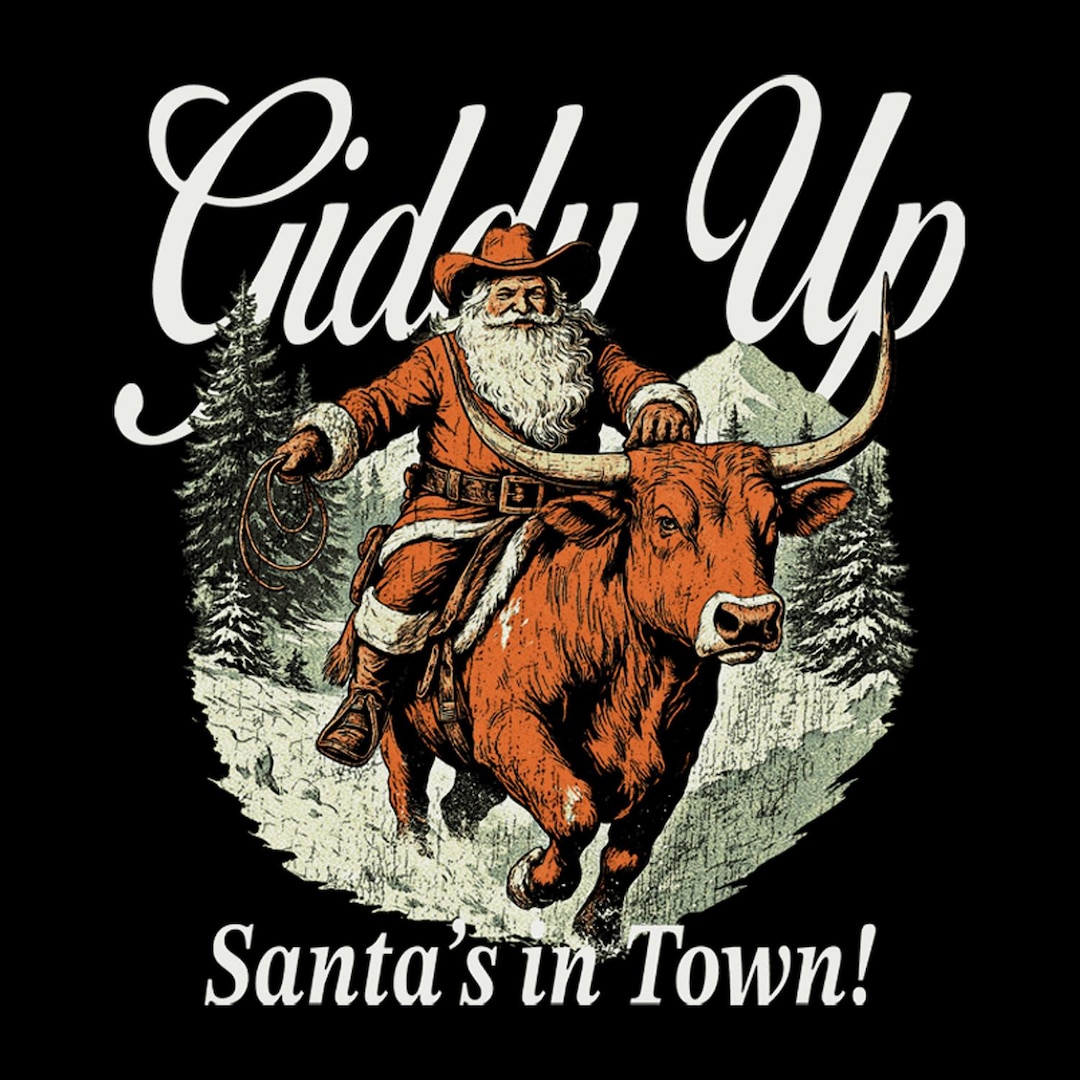 Rodeo Cowboy Santa Claus Png, Western Christmas Shirt Graphic, North ...
