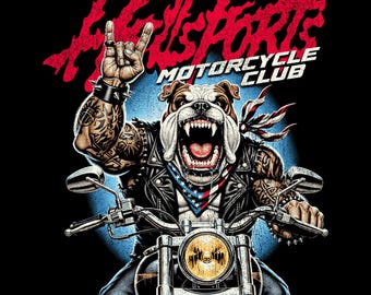 Hellsports Motorcycle Club PNG: DTF/DTG Print-Ready (Digital Download)