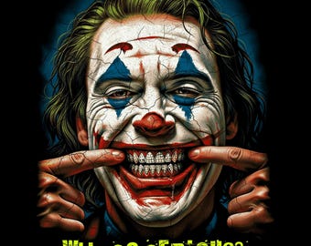 Joker Halftone T-shirt PNG Design, DTF DTG Print-Ready (Digital Download)