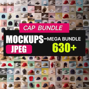 Baseballkappe Mockup Vorlage, Hut Mockup digitaler Download, Kleidung Mockup, Trucker Cap, Baseball Hut Mockup Bundle