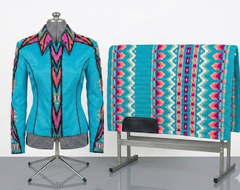 Western show pad saddle blanket with show shirt combo
