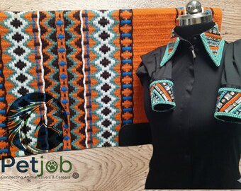 Custom Horse Saddle Pad – Personalized Embroidery, Crystal Accents, Breathable Show Pad