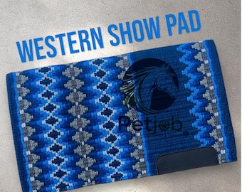 Custom Western Show Saddle Pad – Personalized Embroidery, Crystals, Breathable Weave