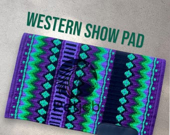 petjob/ western show pad for horse riding and racing color dark green and purple