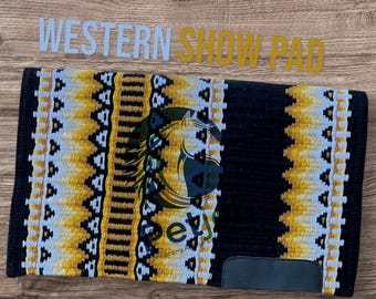 western horse saddle pad show blanket