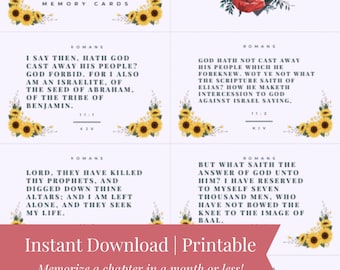 Bible Verse Memory Cards | Romans 11 | Instant Download