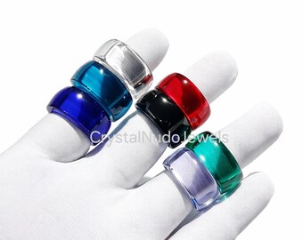 Colorful Gems Statement Rings | Handmade Chunky Gemstone Ring | Gift for Her