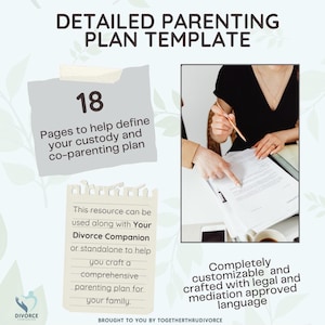 Detaillierte Elternplan Vorlage | Co-Elternschaftsvereinbarung | Bearbeitbares Word-Dokument | Dein Scheiden Begleiter ADD-ON
