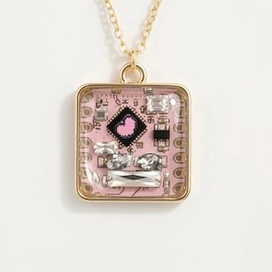LIFELINE Real Circuit Board Rose Quartz and Hematite Necklace made with Pink Raspberry Pi PCB