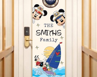 Baner na drzwi do kabiny statku Disney | Dekoracja na drzwi do kabiny Disney | Użyj z banerem | Edytowalny szablon Canva