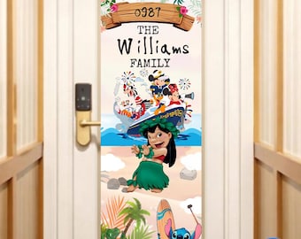 Lilo and Stitch Cruise Door Banner Template |Tropical Disney Cruise Decor |Personalized Family Ship Sign |Digital Download Printable