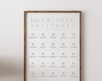 Major League Ballparks Tracker Print, Fill-in Stadiums